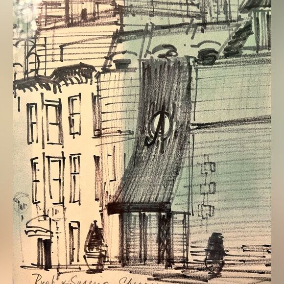 Rush & Superior Chicago Watercolor Art Print - J. Parenti Signed Cityscape - Picture 3 of 6